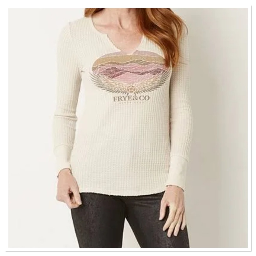 Frye & Co. Women’s Split Crew Neck Graphic T-Shirt NWT